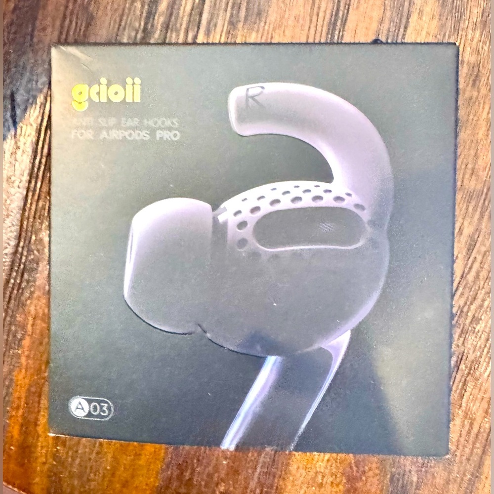 Gcioii A03 Anti-Slip Ear Hooks for AirPods Pro 1st/2nd Gen 3 Pairs Smoky Grey